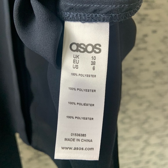 ASOS cream/navy long-sleeved blouse - Picture 4 of 5